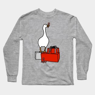 White Goose Steals Christmas Long Sleeve T-Shirt